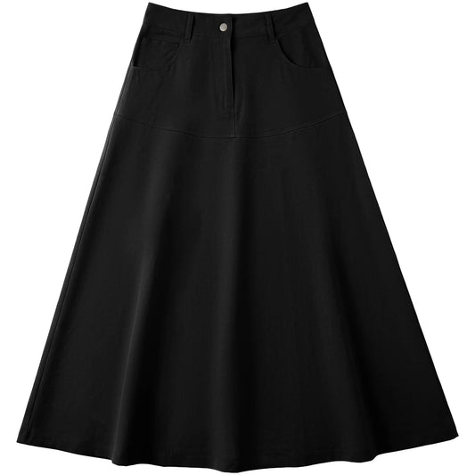 Aspect Black Flare Midi Skirt SB6CPT7377