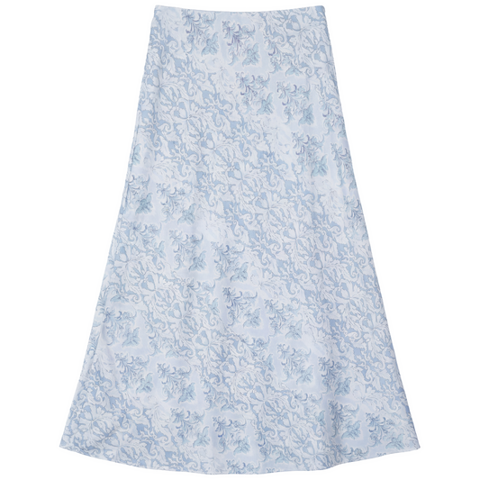 Aspect Blue Printed Midi Skirt SB6CPT7400S