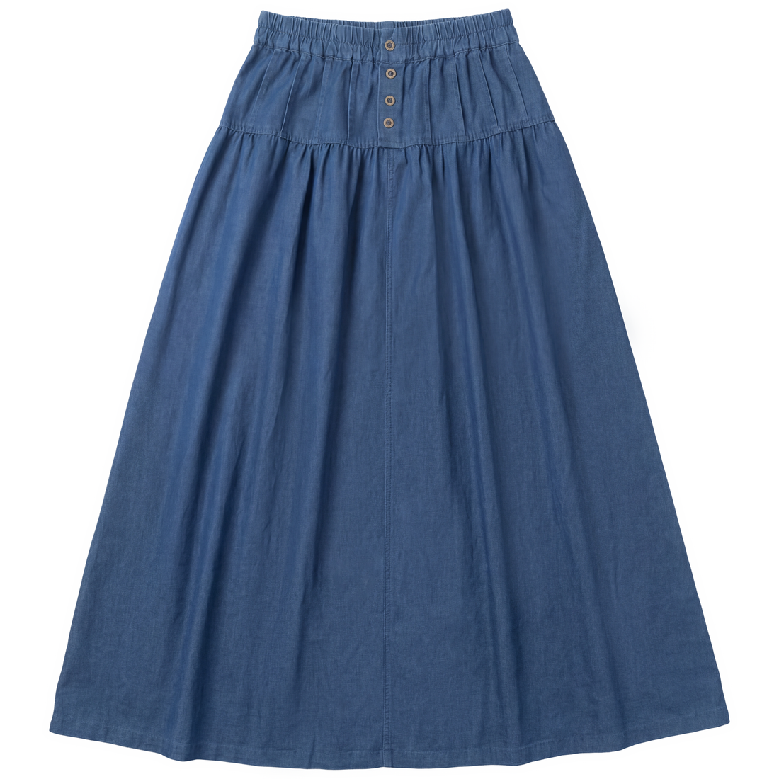 Noni Dark Denim Midi Front Button Skirt SB6CPT2872S