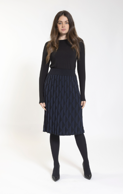 Harper Blk/Blue Triangle Knit Skirt TW23179-B