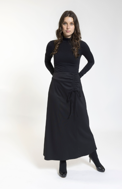 Luella Black Scrunch Skirt WW231030-B