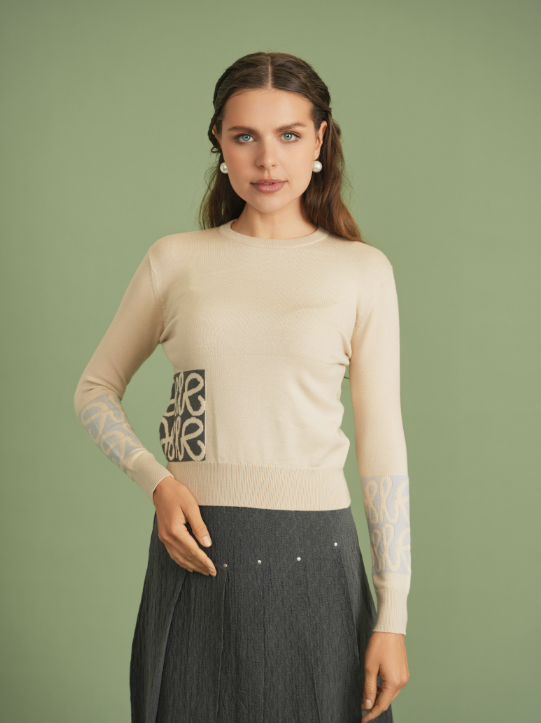 Ginger Wheat Knit Sweater WB4CPT7075