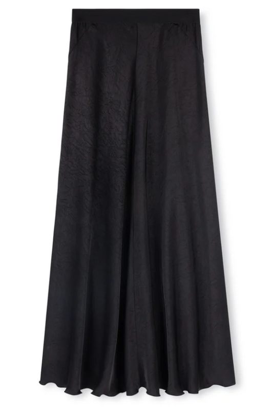 Novella Black Satin Slip Skirt W-14093