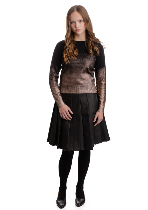 English Blk Knit with Copper Metallic Ombre TW4344TS-A