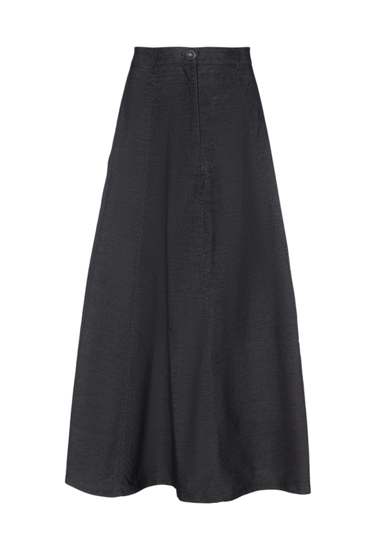 Faves Black Corduroy Maxi A Line Skirt WB5CM1673SL