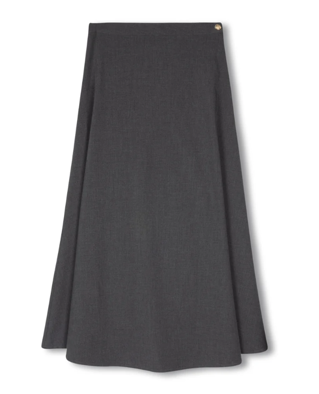 Beige Charcoal Circle Skirt W-22729