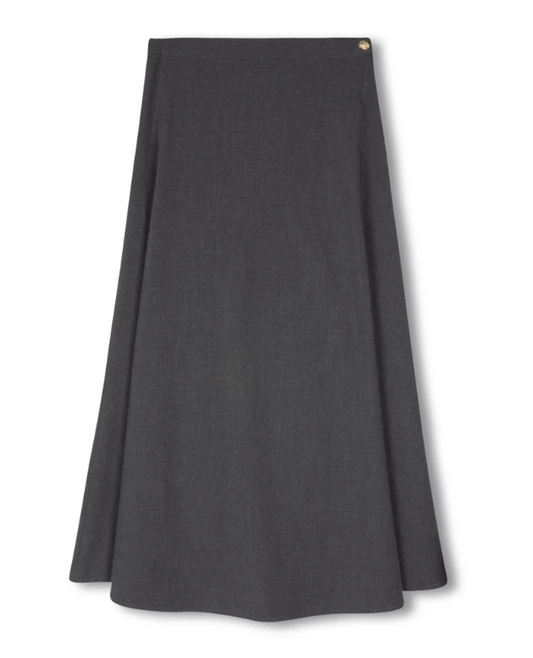 Beige Charcoal Circle Skirt W-22729