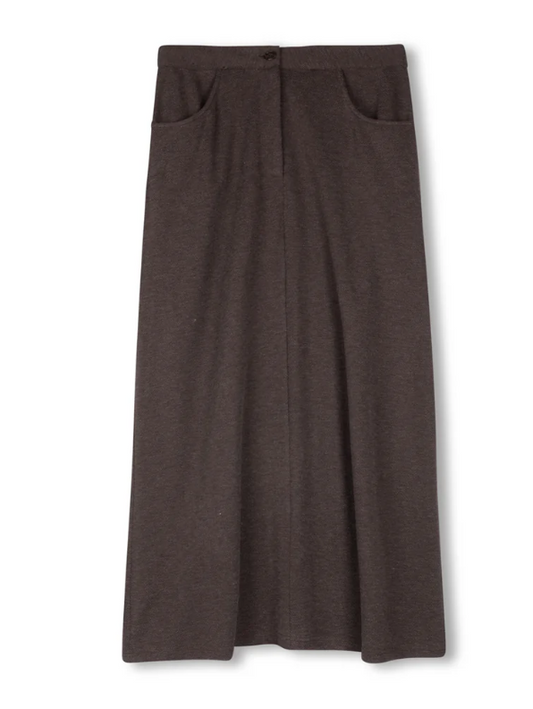 Beige Brown Carlo Maxi Skirt W-20622