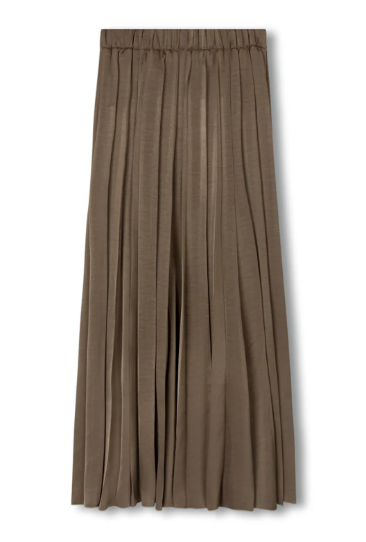 Epik Grey Fillmore Silk Pleat Skirt W-22293