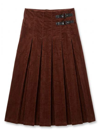 Legend Wine Corduroy Pleated Skirt with Leather Straps WB6CPT7452SP