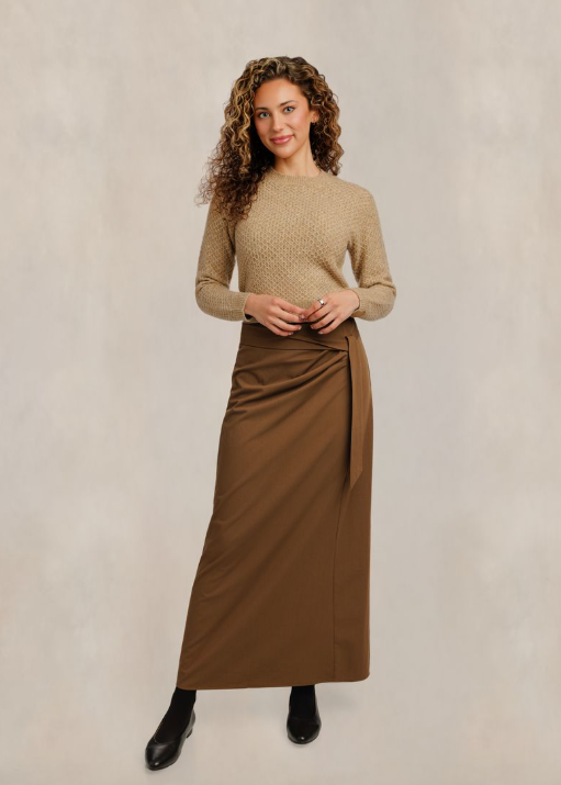 Reverie Tan Knit Textured Sweater RVW603T-A