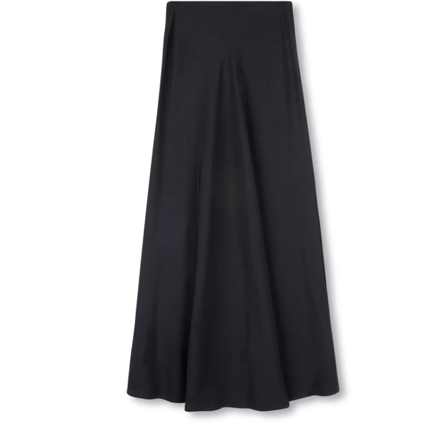 Story Black Atlanta Midi Slip Skirt W-16034