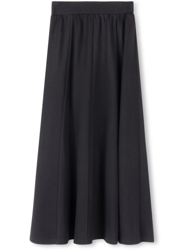 Slate Black Stretch Maxi Skirt W-12707