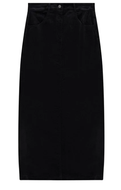 Legend Black Corduroy A Line Skirt WB6CPT7452S