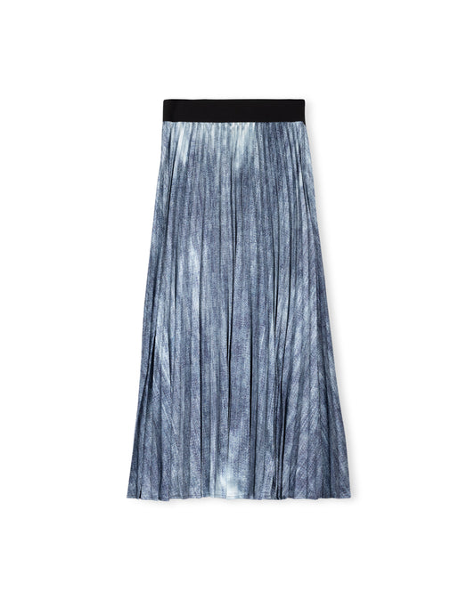Tweed Blue Tie Dye Denim Skirt W-10696