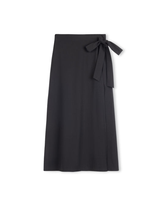 Tweed Blk Wrap Maxi Skirt W-11197