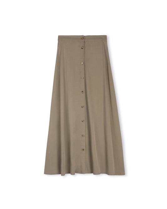 Honest Edit Olive Mock Button Skirt W-12120