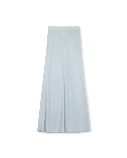 Slate Denim Maxi Slip Skirt W-12938