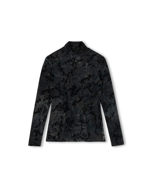 The Collective Black Floral Turtleneck W-23196