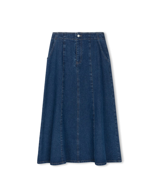 Shift Denim Panel Skirt W-20885