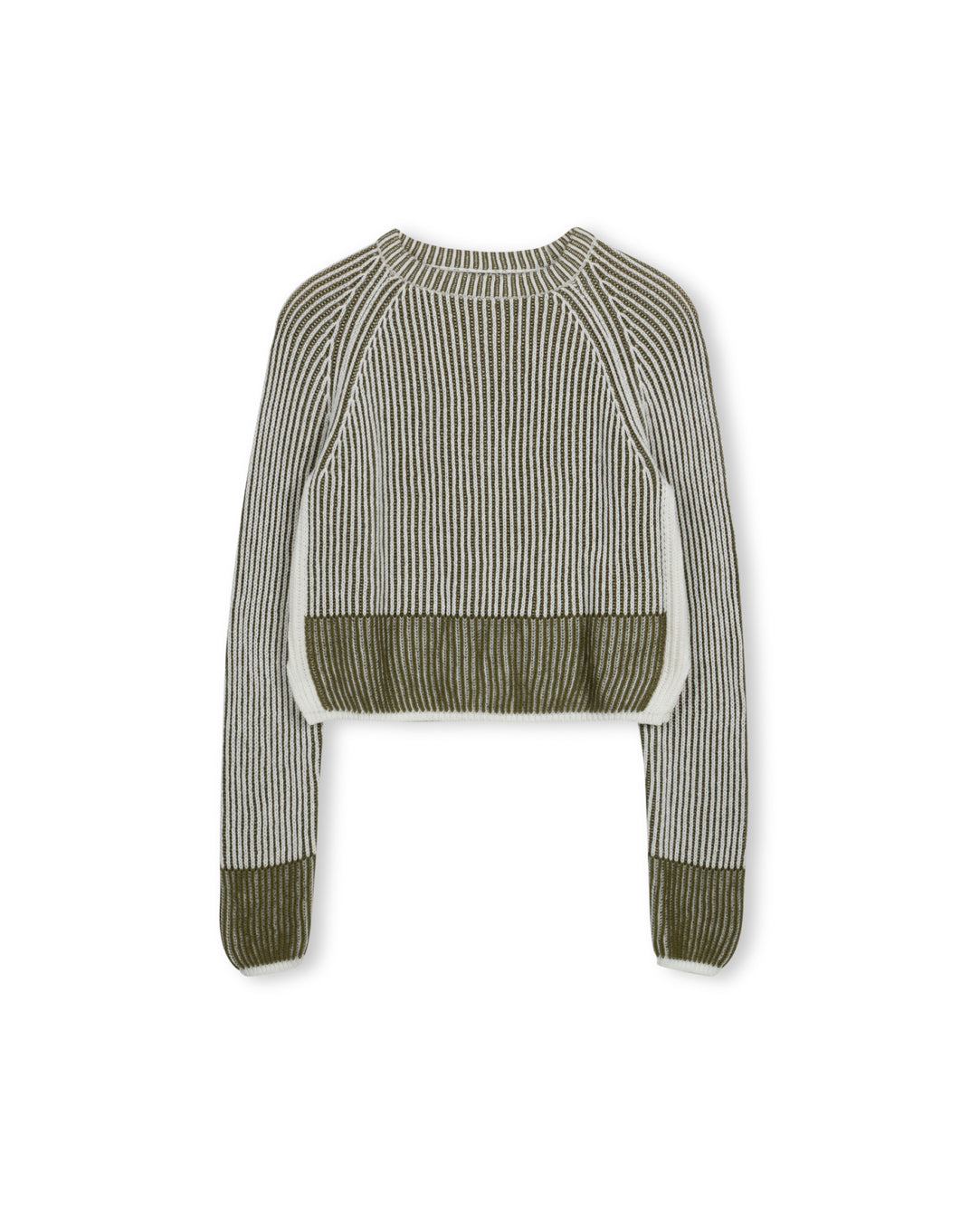 Olive Ribbed Chunky Sweater W-21730
