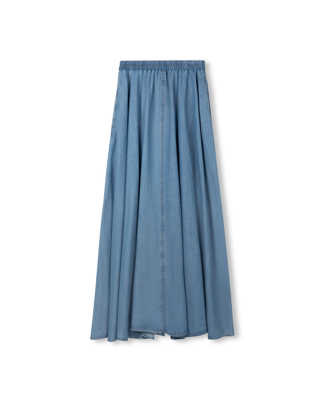 Modelle Blue Denim Gathered Elastic Skirt w-24302