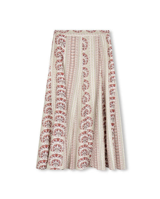 Georgette Mauve Printed Midi Skirt W-25357