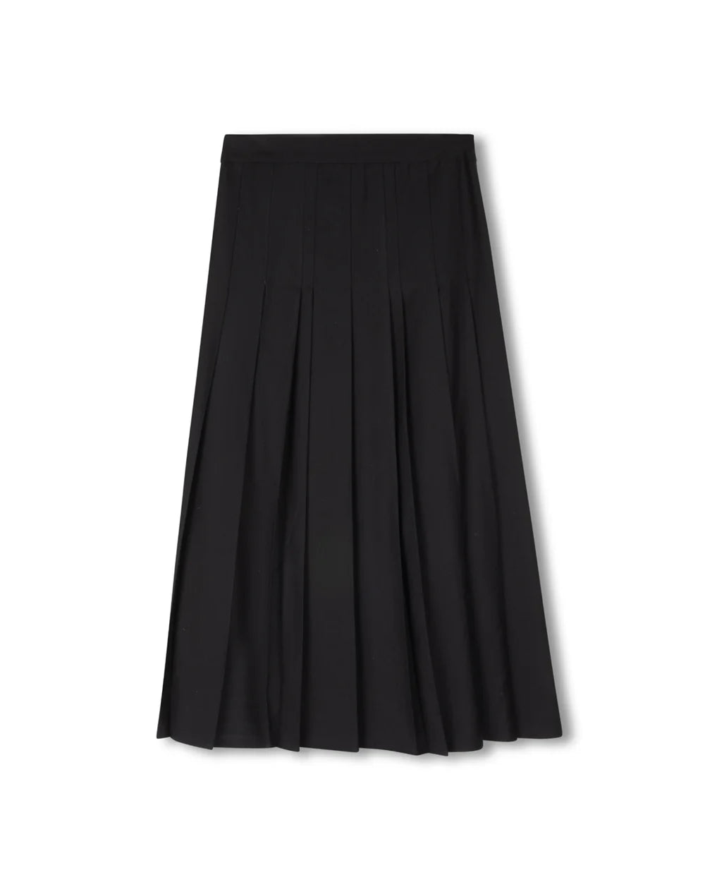 Epik Black Double Pleated Box Pleat Skirt W-23336
