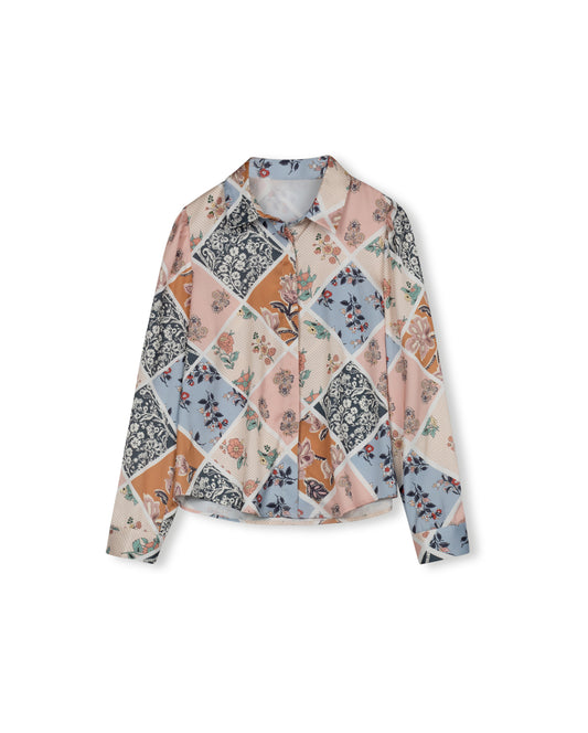 Epik Patchwork Printed Blouse w-25548
