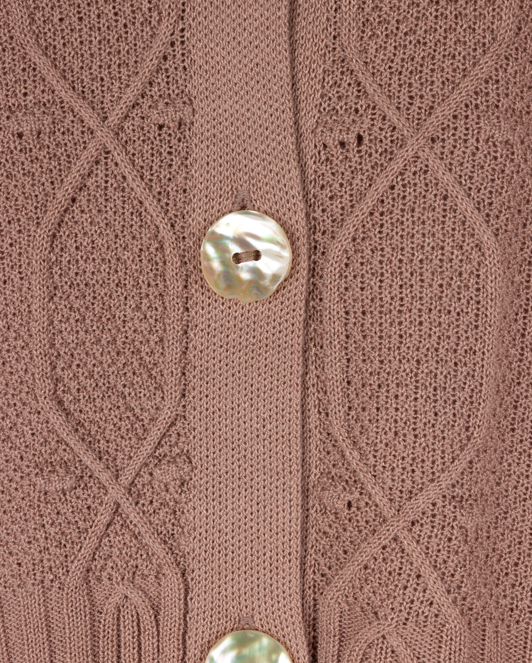 Portrait Mauve Ruffle Knit Cardigan W-25633