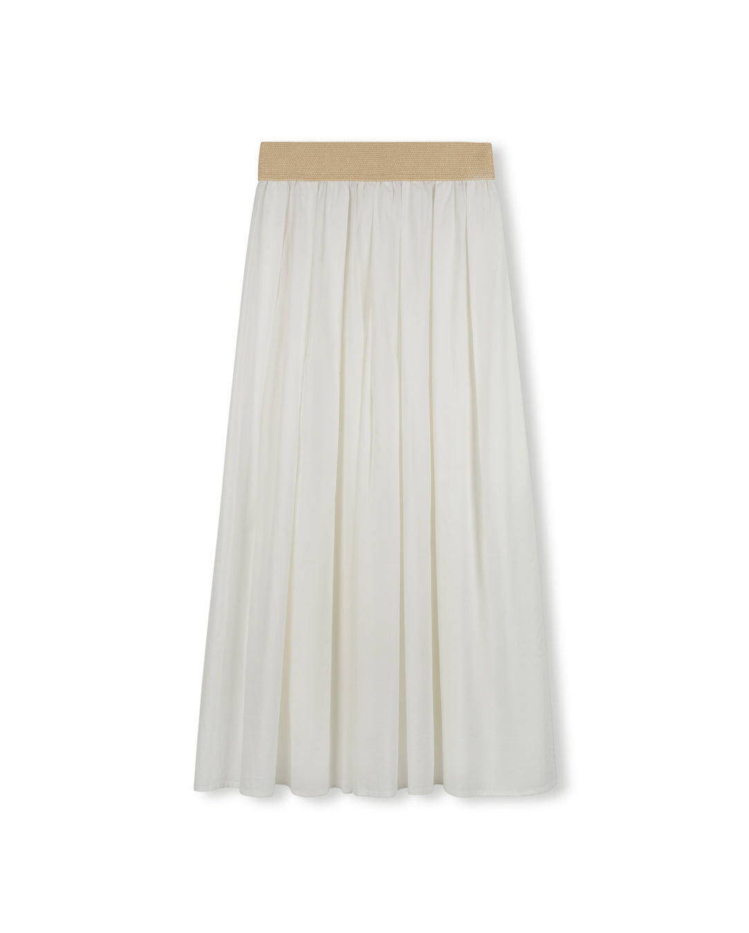 White Raffia Poplin Skirt W-25940