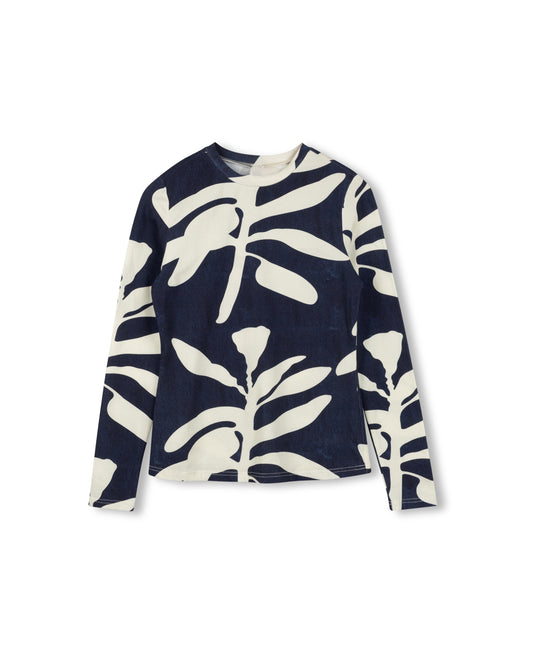 Navy/White printed tshirt W-26447