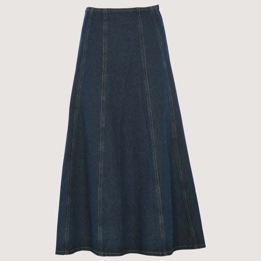 Story Denim Long Tappen Skirt W-8806