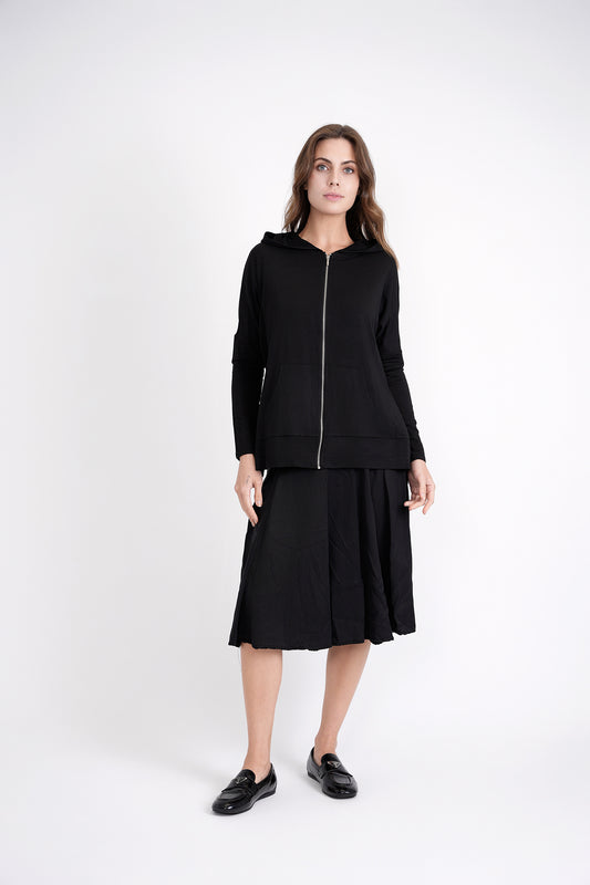 Unclear Blk Oversize Zip Up Hoodie WB3CYT2124