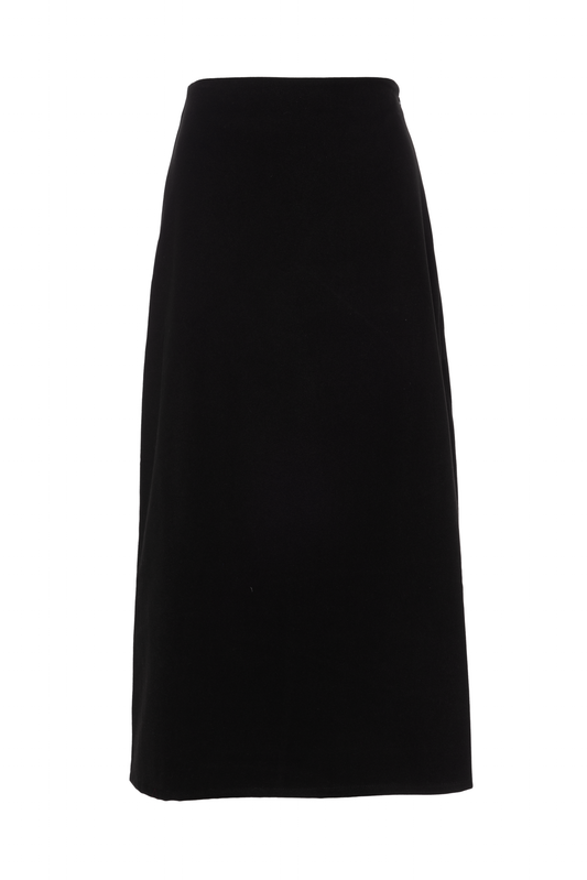 Faves Black Wool Midi ALine Skirt WB5CM1619SM