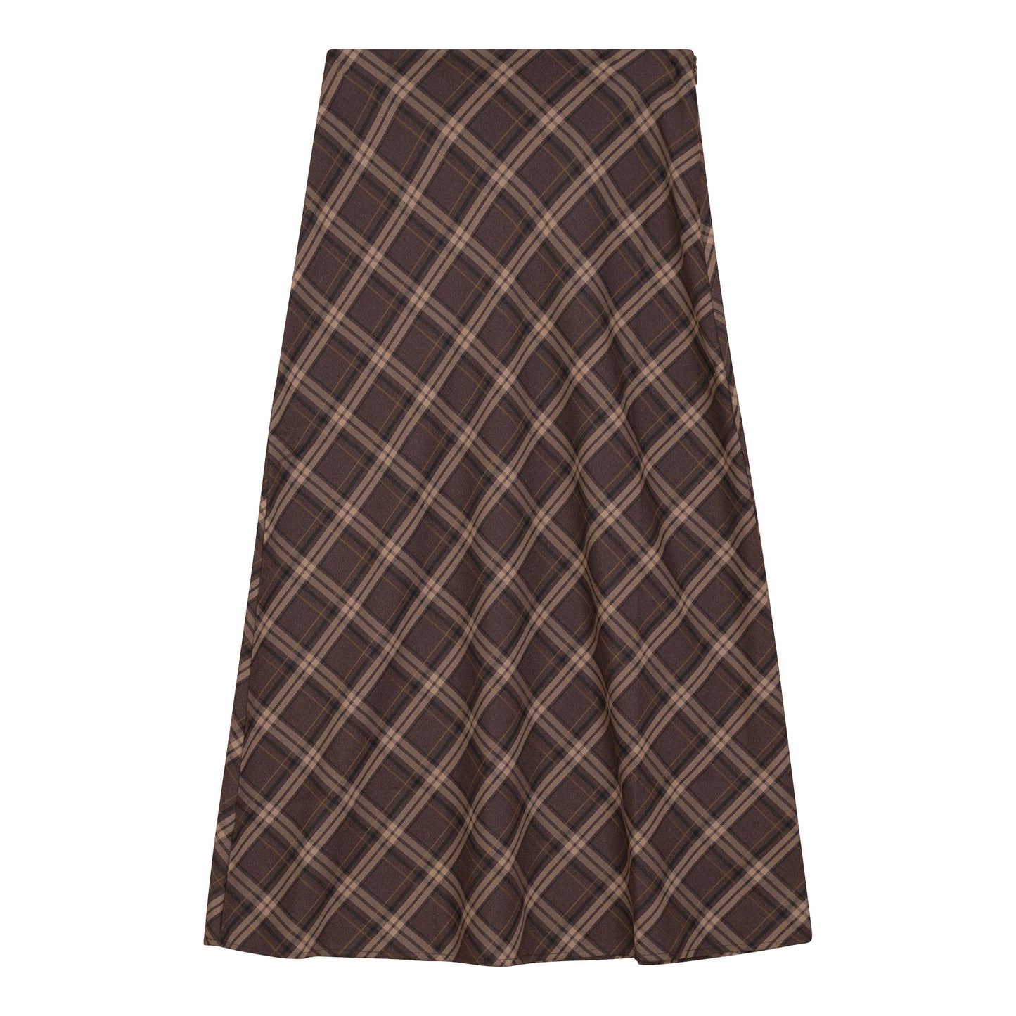 Midi Eggplant Midi Wool Plaid Skirt WB5CM1704SM