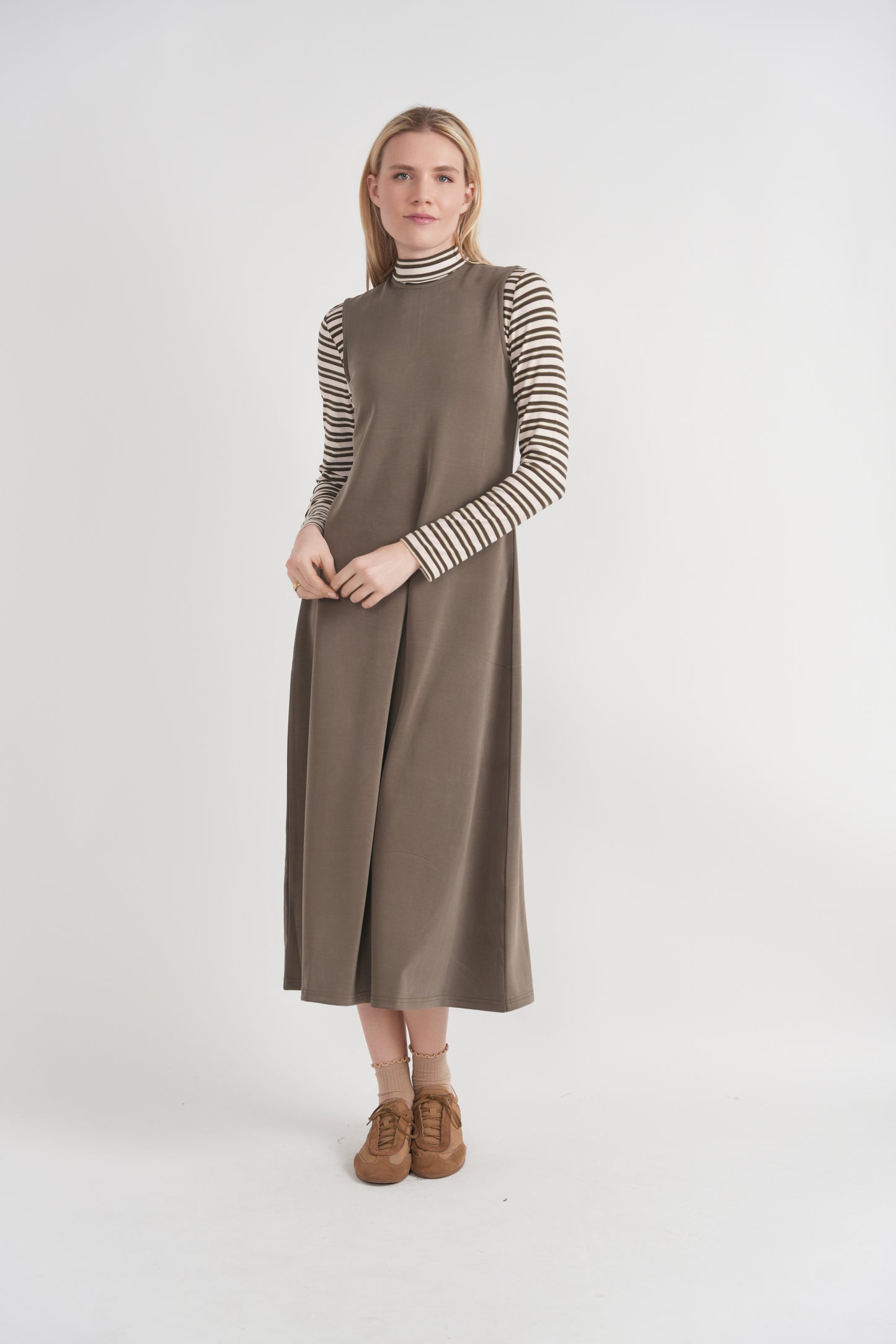Riff Olive Striped Mock Neck Tee WB6CM2201T4