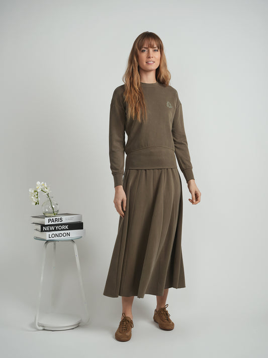 Spades olive Ribbed Midi Sweat Skirt WB5CM1795SM