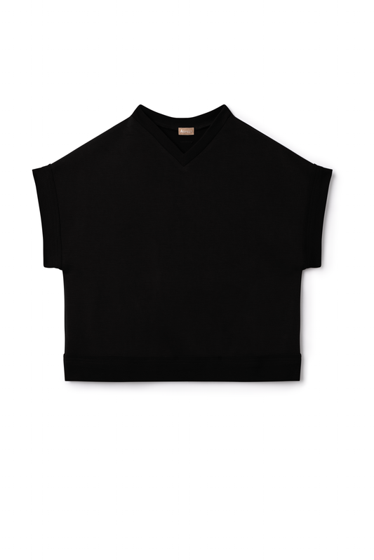 Aspect Black CroppedV neck Vest WB5CPT7265V