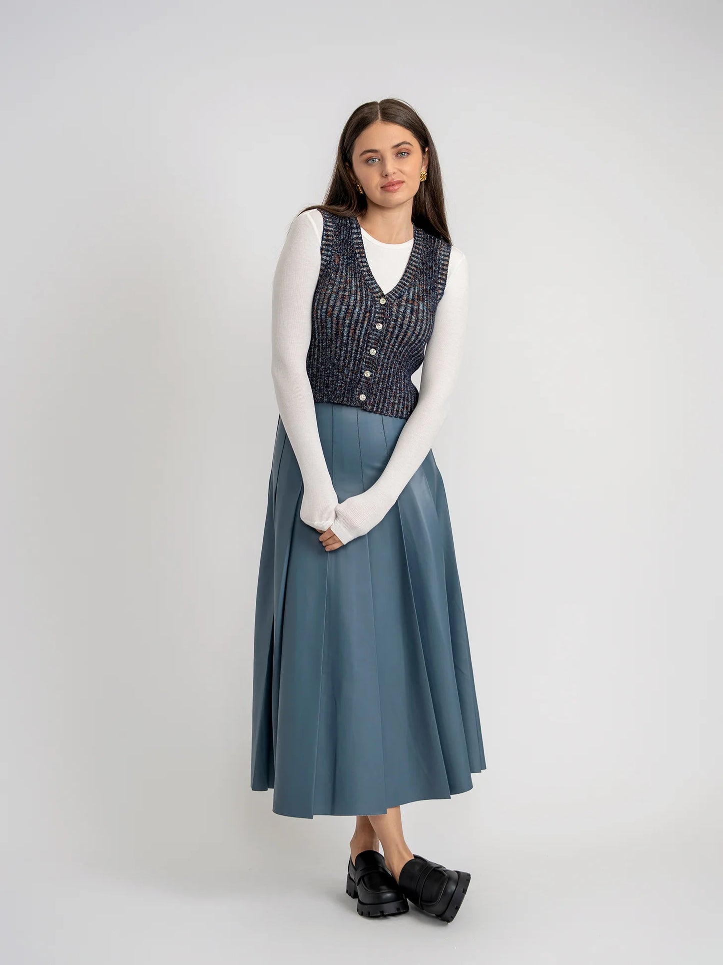 Unclear Navy/multi Ribbed Vest WB5CYT2830