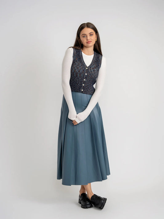 Unclear Navy/multi Ribbed Vest WB5CYT2830