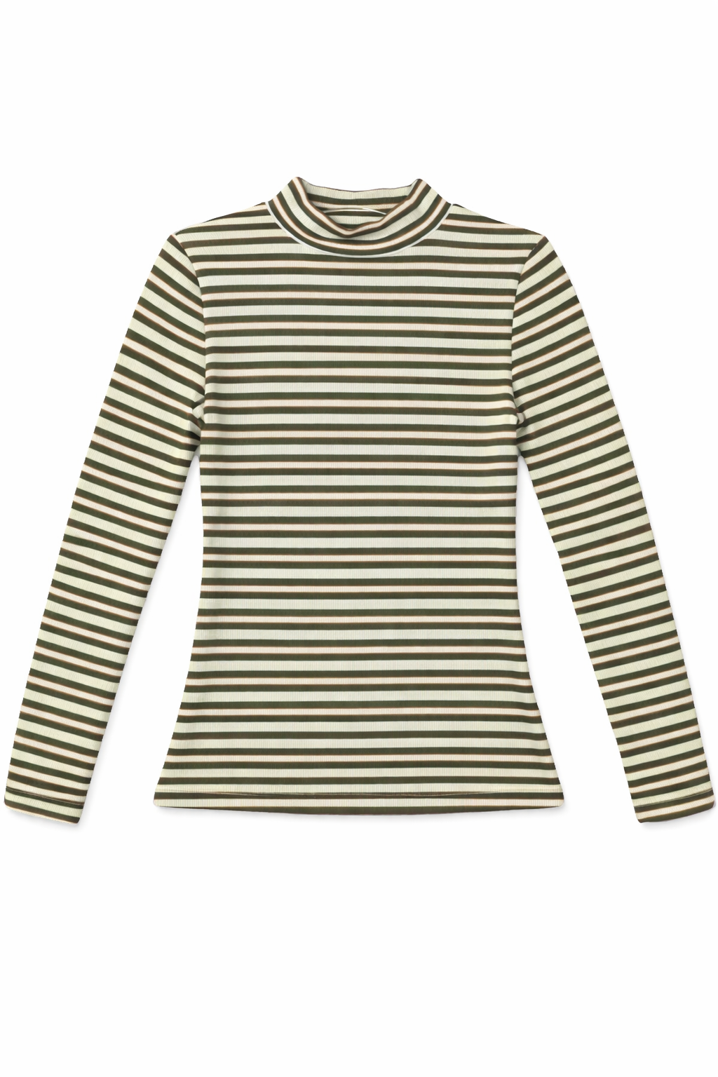 Riff Olive Striped Mock Neck Tee WB6CM2201T4