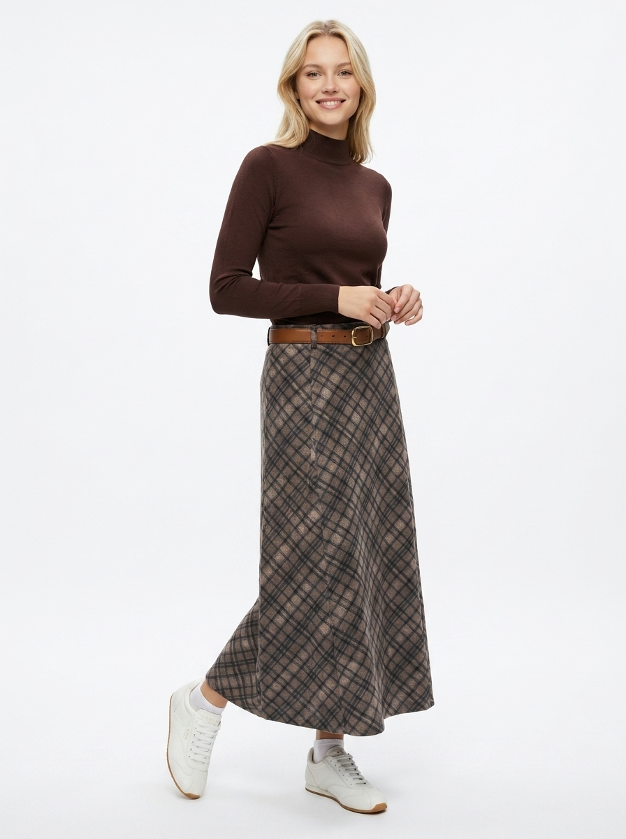 Aspect Blue Midi Woven Skirt WB6CPT7495S