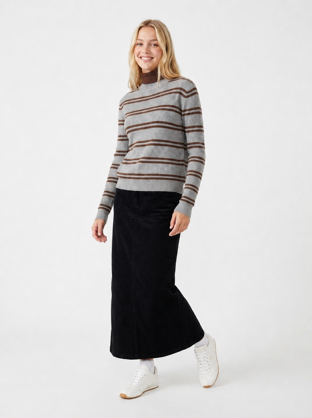 Legend Black Corduroy A Line Skirt WB6CPT7452S