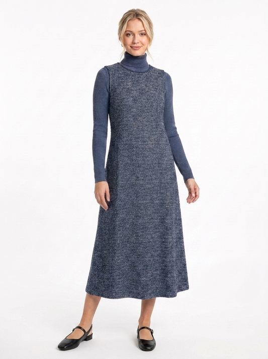Legend Crown Blue Rib Knit Turtleneck WB6CPT7493T