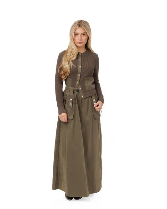 Mauve Olive Raincoat Skirt WW5163S-A