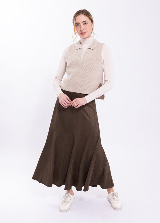 Knitted Oat Collared Vest KN179