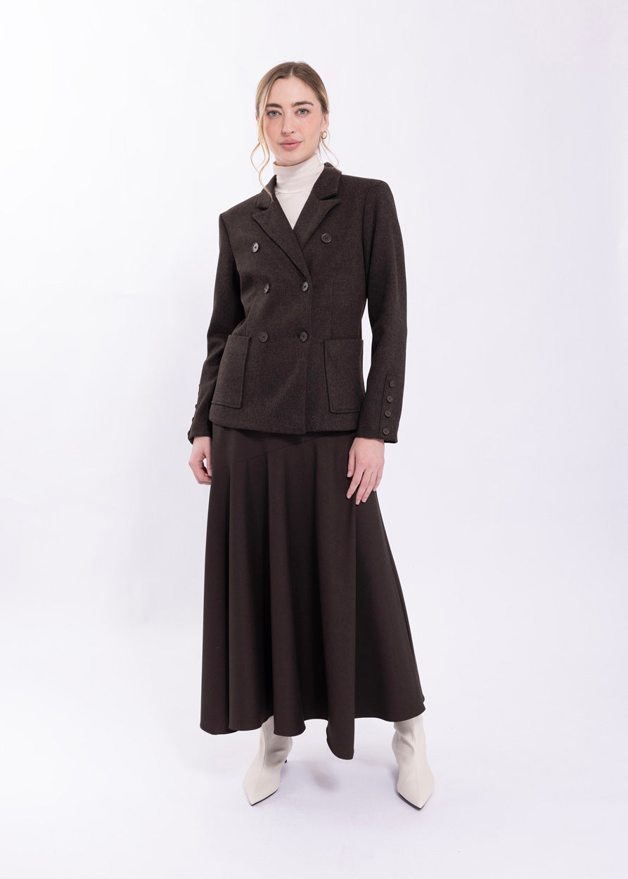 Maple Cliff Chocolate Asymmetrical Skirt MC5935C