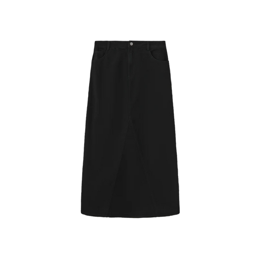 Shift Black V Seam Denim Skirt W-29094