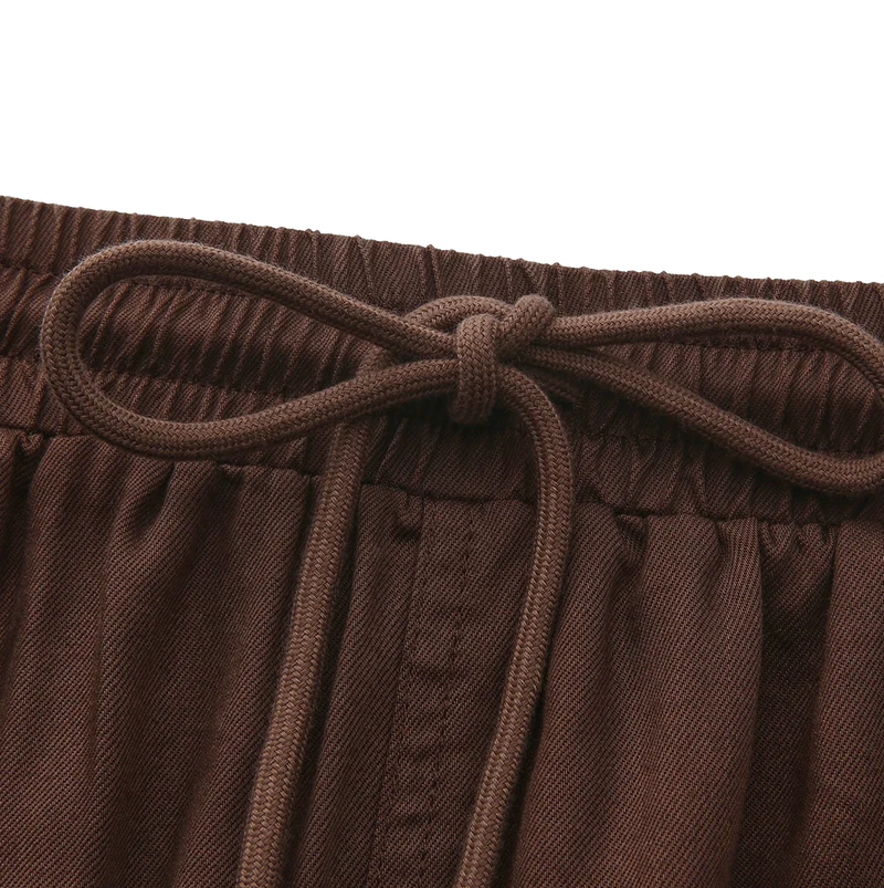 Slate Brown Denim Drawstring Skirt W-29410